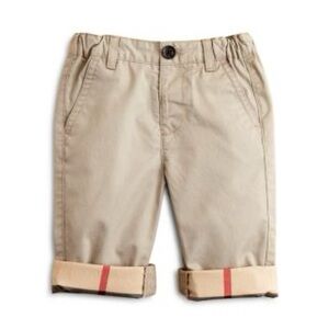 Burberry Tan Kids Shorts with Red Stripe